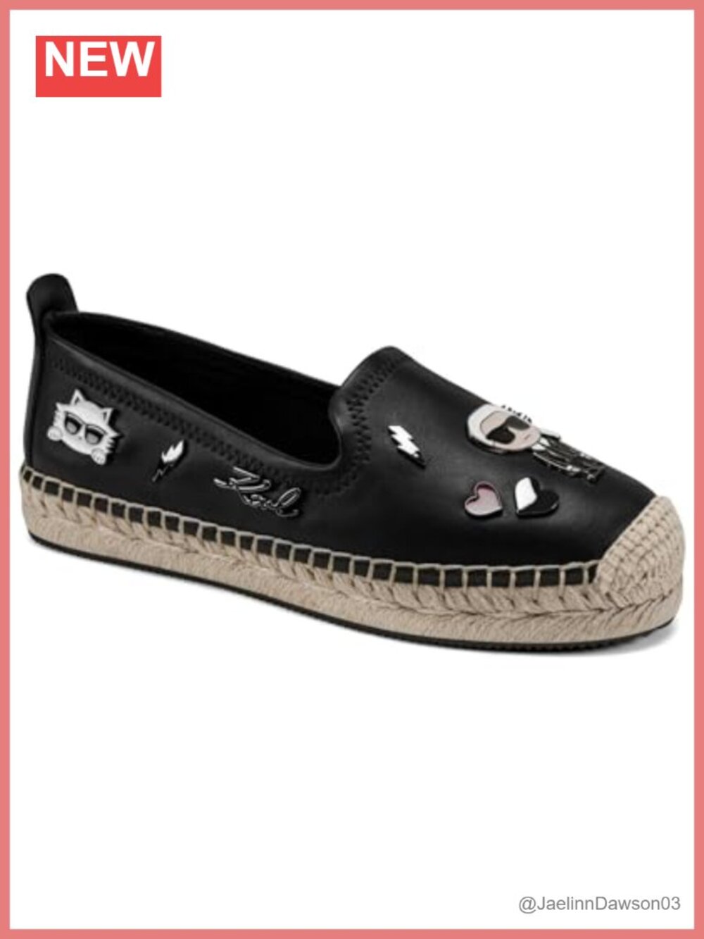 Karl Lagerfeld Espadrille Slip-On Sandals Leather Flats